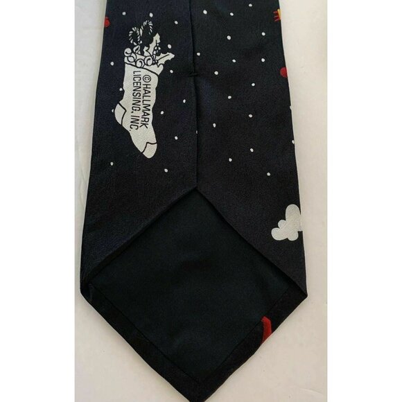 Hallmark Tie Christmas Reindeer Santa Elf Hot Air Balloon Necktie 3.75" W 58" L - Picture 2 of 2